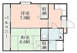 ソノフェリーチェ 2DKの間取図画像