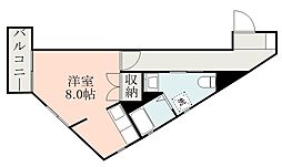 オアシス永吉 ワンルームの間取図画像