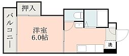 コスモハイツ 1Kの間取図画像