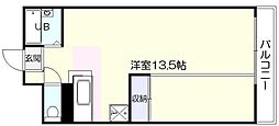 オークビラ上之園 ワンルームの間取図画像