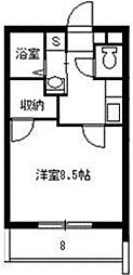 Sunshine葉月館 1Kの間取図画像