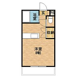 プリモール紫原 ワンルームの間取図画像