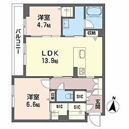 シャーメゾンカトレヤ 2LDKの間取図画像