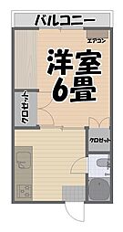 コーポトキ 1Kの間取図画像