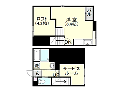 ベネフィス唐湊 ワンルームの間取図画像