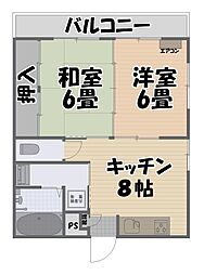 第2脇野コーポ 2DKの間取図画像