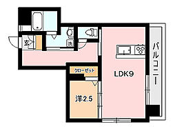 福ビル 1LDKの間取図画像