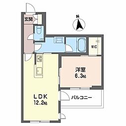 鹿児島市武1丁目マンション 1LDKの間取図画像