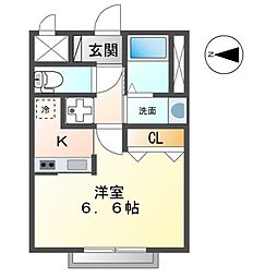 アルメール 1Kの間取図画像