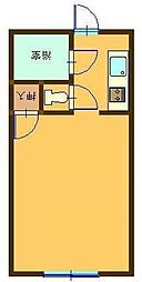 武ステーションビル ワンルームの間取図画像