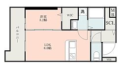 CLARECRACE鴨池 1LDKの間取図画像