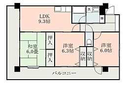 れいめい本館 3DKの間取図画像