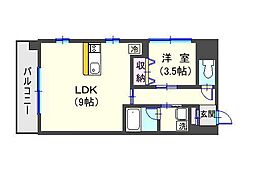 ボナンザ西千石 1LDKの間取図画像