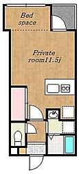 アークレジデンス武 ワンルームの間取図画像