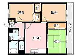エクセランス・メモワール・田上 3DKの間取図画像
