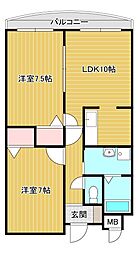 スタービル 2LDKの間取図画像