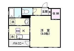 Re.Sante宇宿 1Kの間取図画像
