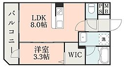 ブルフェヒルズ上竜尾 1LDKの間取図画像