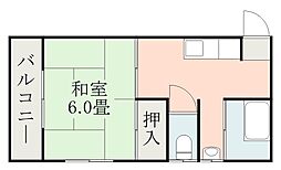 Nビル 1Kの間取図画像