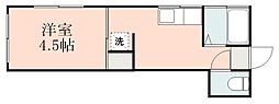 第6浜田ビル 1Kの間取図画像