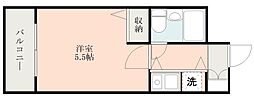 朝日プラザ西鹿児島ステーションスクエア 1Kの間取図画像