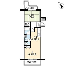 UR都市機構黒崎平尾町団地2棟 1LDKの間取図画像