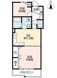 UR都市機構シーサイドももちサウスステージ3 2DKの間取図画像