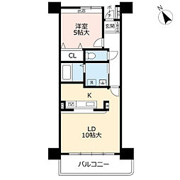 アーベイン香椎御幸 1LDKの間取図画像