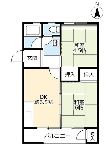 UR日の里 ｜福岡県宗像市日の里5丁目(賃貸マンション2DK・5階・42.04㎡)の写真 その2