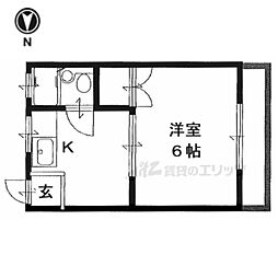多田ハイツ 1Kの間取図画像
