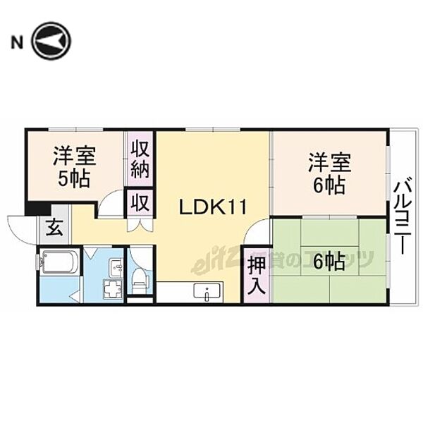 まあぁろーマンション 306｜奈良県奈良市法華寺町(賃貸マンション3LDK・3階・65.86㎡)の写真 その2