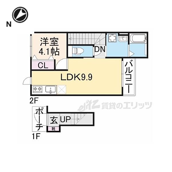 テレザート北山 202｜大阪府枚方市北山１丁目(賃貸アパート1LDK・2階・37.80㎡)の写真 その2