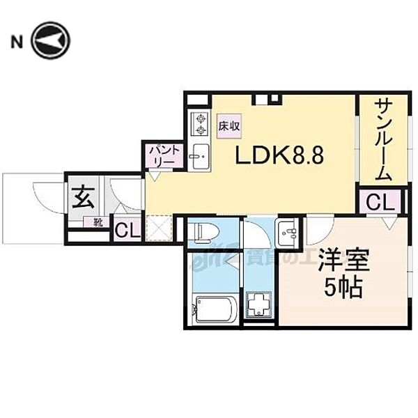 奈良県大和郡山市北郡山(賃貸アパート1LDK・1階・37.98㎡)の写真 その2