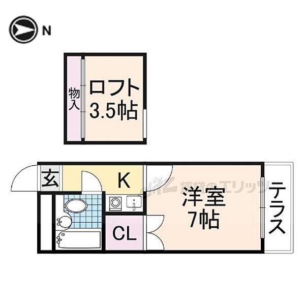 シティーエステート南紀寺 107｜奈良県奈良市南紀寺町4丁目(賃貸アパート1K・1階・16.61㎡)の写真 その2