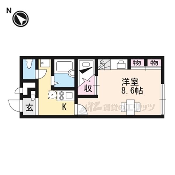 大阪府枚方市東中振2丁目(賃貸アパート1K・2階・23.18㎡)の写真 その2