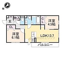 プリマヴェーラ 203 ｜ 大阪府交野市私部西2丁目（賃貸アパート2LDK・2階・57.78㎡） その2