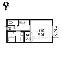 グリーンヒル・カリム 1Kの間取図画像