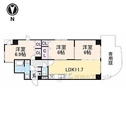コスモ枚方公園 3LDKの間取図画像