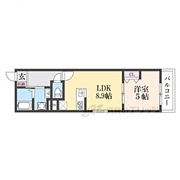 EIJU牧野駅前A 1LDKの間取図画像