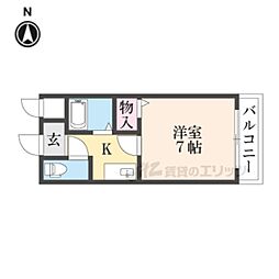 シャトーグレース 1Kの間取図画像