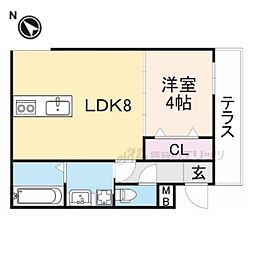 ウィンドヒル御殿山2 1LDKの間取図画像