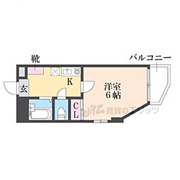 ジュネスくずは 1Kの間取図画像
