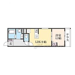 ウイング牧野駅前 1LDKの間取図画像