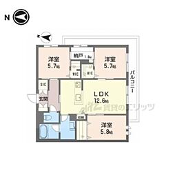 シャーメゾン小町 3LDKの間取図画像