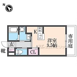 コンフォールヴィル木田元宮 1Kの間取図画像