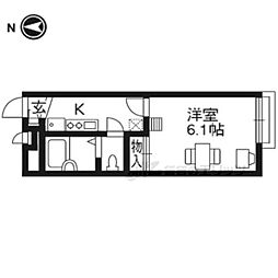レオパレスシルフィード郡津 1Kの間取図画像