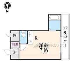 サンライズ・枚方 ワンルームの間取図画像