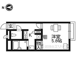 レオパレスアムール 1Kの間取図画像