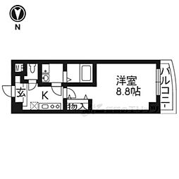 ルセルクル 1Kの間取図画像