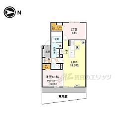 T-residence楠葉 2LDKの間取図画像